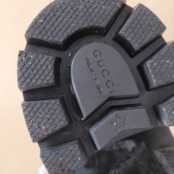 Gucci Black Leather Trip Heeled Fur Pearl Boots | size 36 | 6 US - Picture 5 of 6